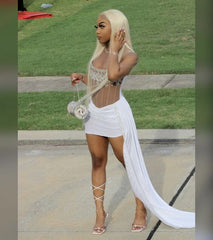 Sexy Short White Satin Homecoming Party Dress