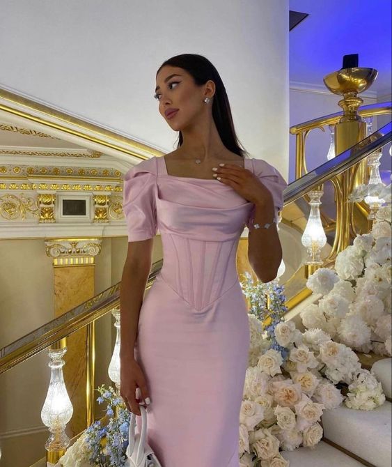 Pink Prom Dresses for Women Formal Party Evening Gowns Satin