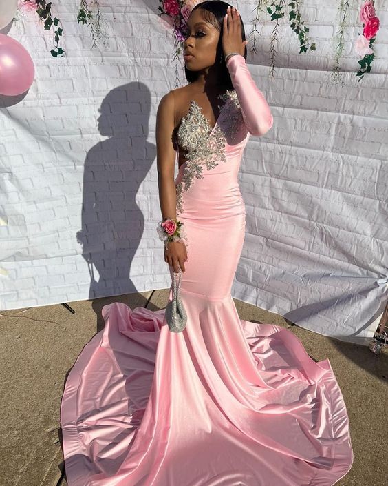 Elegant Princess Pink Prom Party Gown Formal Breathtaking Dress
