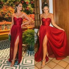 Elegant Long Red Sexy Prom Dresses For Women