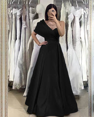 Elegant Royal Blue One Shoulder Sweetheart Off-The-Shoulder Evening Dress