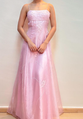 Mermaid Lace Long Prom Dress Pink Evening Gown