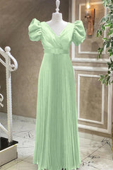 Elegant Royal Blue V-Neck Short Sleeve Evening Dress with Belt