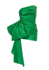 Green Strapless Homecoming Party Dress New Arrival Satin Gown