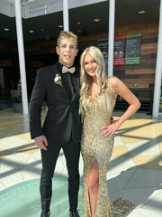 Golden Mermaid Prom Dresses Sequin Formal Party Gowns for Women