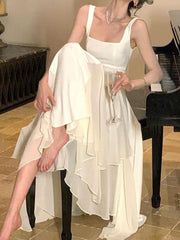 Elegant A Line Square Neck Prom Dress Evening Gown