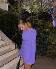 Purple Short Party Dress Fashion Homecoming Evening Gown For Women