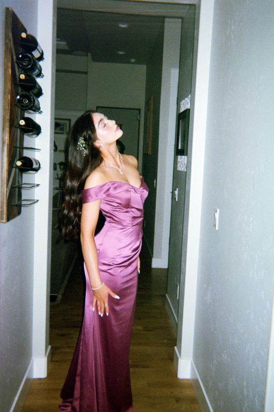 Long Prom Dress Off The Shoulder Evening Gown