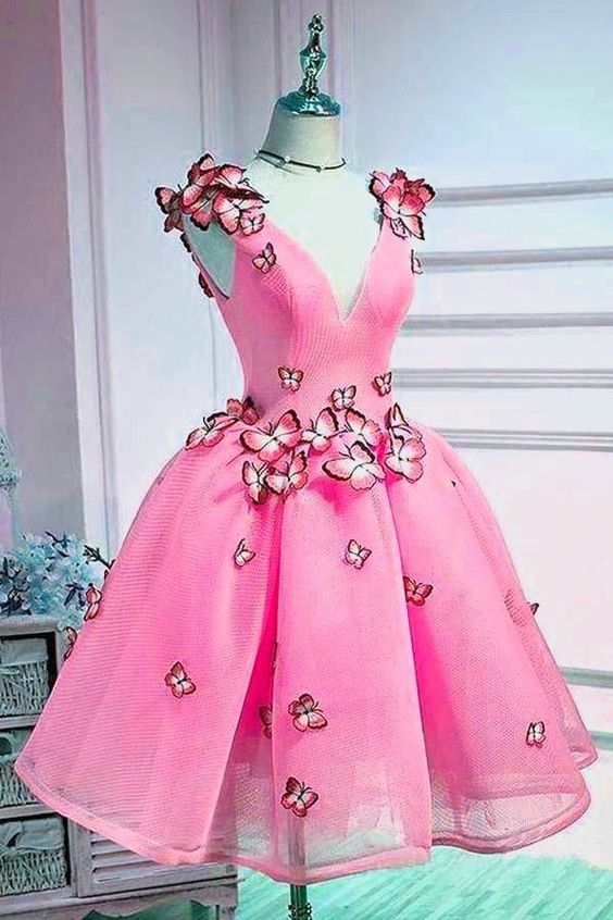Pink Short Party Gown Homecoming Dress