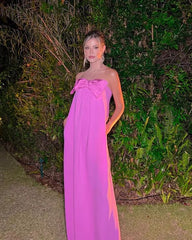 Stunning Pink Long Prom Dress for Women Evening Party Gown