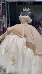 Luxury Quinceanera Ball Gown Prom Sweet 16 Dress with Applique Corset