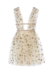 Simple A-Line Tulle Star Party Homecoming Short Dress