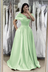 Stunning Fuchsia Off-Shoulder A-Line Prom Dress with Delicate Beading Embellishments