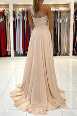 Elegant One-Shoulder Lace Appliqued Prom Dress with Slit for Special Occasions
