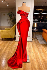Charming Red Glitter Beaded Mermaid Prom Dress for Evening Parties and Special Occasions