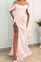 Elegant Off-Shoulder Mermaid Prom Dress with Slit - Perfect for Special Occasions