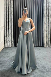 Beautiful Spaghetti Strap Sweetheart Long A Line Prom Dress Beaded