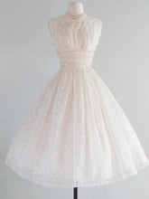 Bateau Neck Polka Dot Short Vintage Wedding Dress - DollyGown
