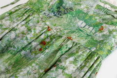 Green Van Gog Oil Painting Summer Dress - DollyGown