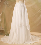 Katriel Irregular Chiffon Bridal Wedding Skirt with Chapel Train