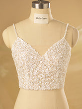 Kimdwell Floral Sequins Spaghetti Straps Bridal Tops