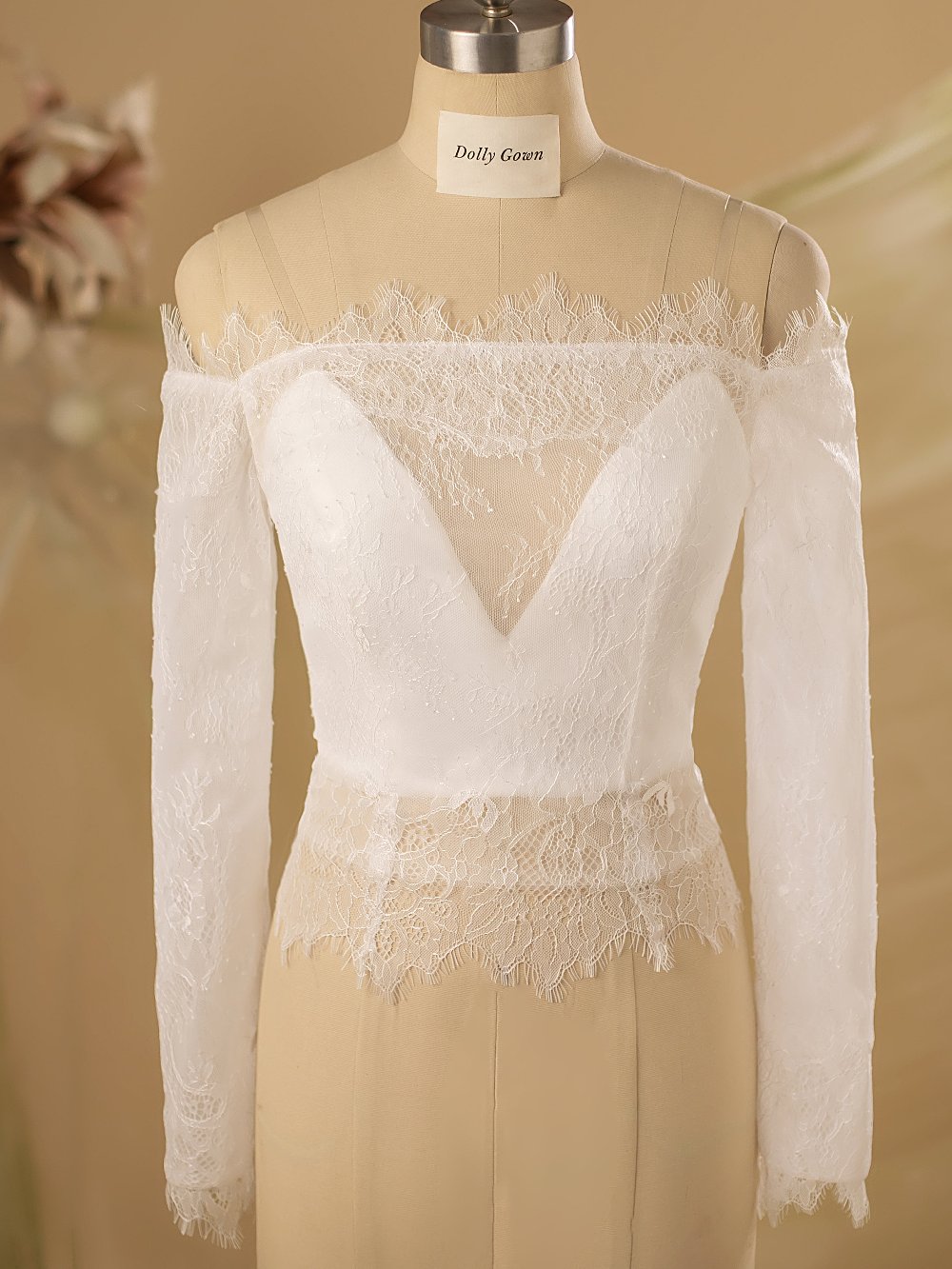 Lydia Off The Shoulder Bridal Separates Lace Top