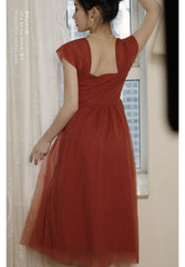 New Arrival Cap Sleeves Tulle 50s Swing Dress - DollyGown