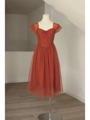 New Arrival Cap Sleeves Tulle 50s Swing Dress - DollyGown