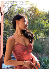 Long Formal Occasion Satin Sleeveless Evening Gowns for Women