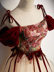 Champagne Long Sleeve A Line Prom Dress For Women Evening