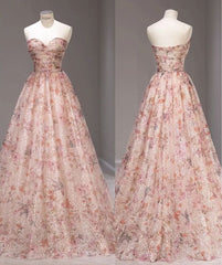 Enchanting Pink Sequin A-Line Strapless Long Prom Evening Dress for Women