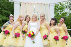 Pinup Swiss Dot Short Wedding Dress with 3/4 Sleeves - DollyGown