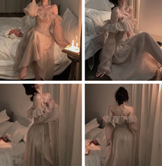 Ruffles One Shoulder Dress Tulle Lantern Sleeve Fairy Homecoming Prom Dress