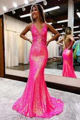Sequin Long Sexy Prom Dress For Women Formal Gowns Online