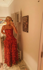 Spaghetti Straps Floor Length Prom Dress New Tiered Evening Gown