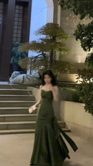 Green Long Elegant Prom Dresses Formal Gowns for Women fg3434