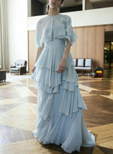 Light Blue Long Prom Dress Fashion Evening Gown