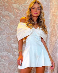 White Satin Homecoming Dress Short Party Prom Gown for Women
