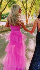Pink Prom Evening Gown Long Prom Dresses