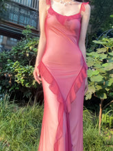 Ruffles Peach Maxi Slip Dress - DollyGown