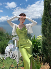 Semi-Formal Forest Green Slip Dress with Slit - DollyGown