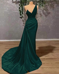 Ivory One-Shoulder Mermaid Prom Dress - Elegant Appliqued Ruffles Gown