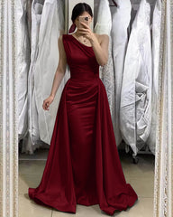 Light Blue One-Shoulder Mermaid Prom Dress with Detachable Skirt 27Prom