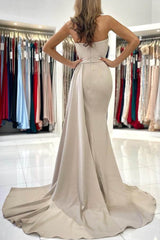 Elegant Strapless Mermaid Evening Dress with Split - Formal Occasion Gown