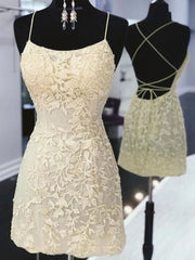 Stunning Yellow Lace Mermaid Prom Dress: Backless, Short, Elegant, Perfect for Graduation & Homecoming