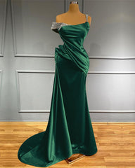 Elegant Off-Shoulder Ruffled Mermaid Evening Gown with Beaded Accents