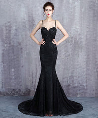 Stunning Black Mermaid Evening Prom Dress for Women