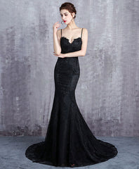 Stunning Black Mermaid Evening Prom Dress for Women