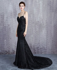 Stunning Black Mermaid Evening Prom Dress for Women