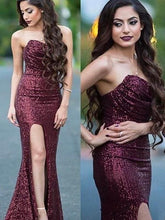 Sparkling Mermaid Sweetheart Gown: Sleeveless, Ruffled Sequin Prom Dress with Elegant Sweep Train